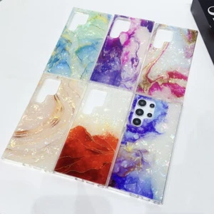 For Samsung S25 S24 Ultra S23 S22 S21 Shockproof Marble IMD Colorful Case Cover - Bild 1 von 18