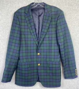 JCrew Mens Blazer 36R Blue Plaid Thompson University Sport Coat Jacket Preppy - Picture 1 of 12
