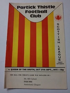 Partick Thistle v Queen of the South Scottish Football Programme 1975 - Picture 1 of 3