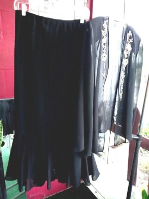 COLECCIÓN DRESSBARN MUJER 2 PIEZAS TRAJE TOP/FALDA ENCAJE BORDADO; TALLA:14-14W Foto 1 de 4