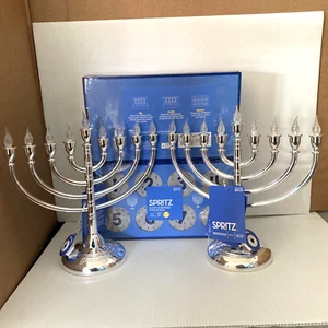 2 LED Battery Hanukkah Menorah Candles  11 x 11.6 & 2 Surprise Boxes Bundle - Picture 1 of 10
