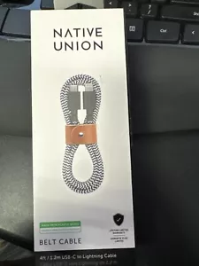 Native Union Belt Cable 4' USB-C Cable for iPhone 14 13 12 11 XS XR - Picture 1 of 3