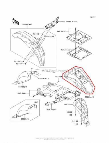 NEW OEM KAWASAKI KLR650 KLR 650 REAR FENDER FAIRING RED Foto 1 de 1