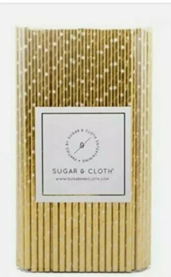 Pajitas de papel Sugar & Cloth, Gold Starburst, 125 unidades, nuevas Foto 1 de 4