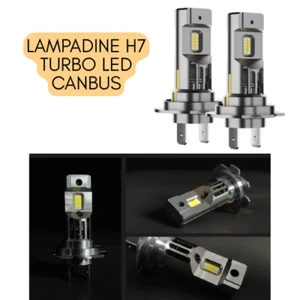KIT 2 LAMPADINE H7 LED BIANCO FORMATO MINI CON VENTOLA 6000K CSP CANBUS 12V AUTO - Picture 1 of 11