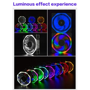 12CM Spider Star RGB Case Fan-Dual-Ring 16 LED Hydraulic Bearing Quiet PC Co _ou - Photo 1/24