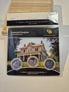 Juego de monedas de 3 cuartos BU 2017 Frederick Douglass National Park PDS ATB - Imagen 1 de 2