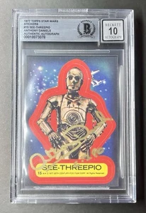 1977 Star Wars ANTHONY DANIELS as C-3PO Autograph Auto Beckett 10 BAS - Picture 1 of 3