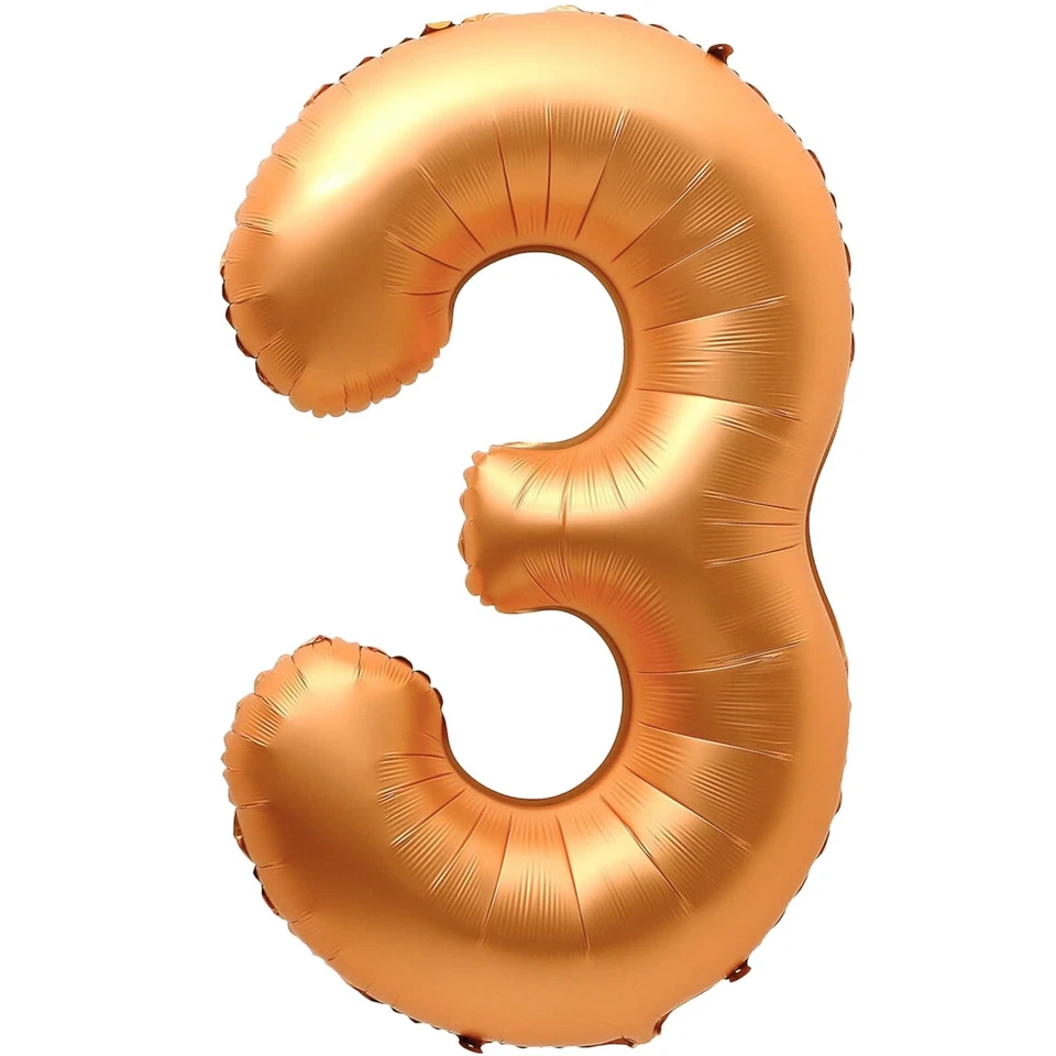 Globo de aluminio naranja número 3 de 40 pulgadas para cumpleaños, graduación, baby shower Foto 1 de 3