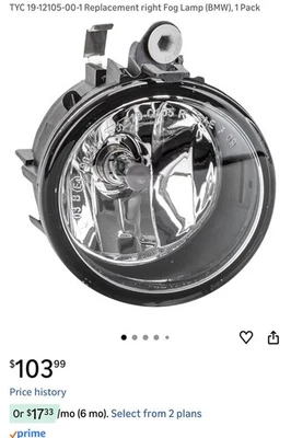TYC Fog Light Right For BMW X1 X2 X3 X4 X5 X6 F15 F16 F25 F26 F39 F48 M 7238788 - Image 1 of 4