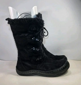 The North Face Schneestiefel Damen 11 schwarz Wildleder Lammfell Schnürung Primaloft - Bild 1 von 14