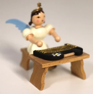 Falda plisada en blanco Erzgebirge ángel de la música falda corta pintada de color con caja - Imagen 1 de 4