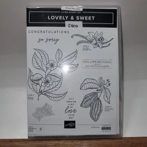 Stampin Up! Lovely & Sweet Cling Stamps And Coordinating Dies Set Floral 162617 - Picture 1 of 4