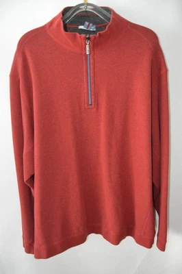 Tommy Bahama Reversible Sweater Men's 3XB Red Gray Pullover 1/4 Zip - Image 1 of 4