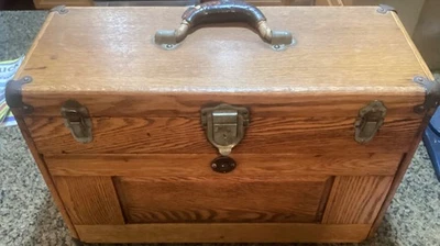 Antique Vintage Union 7 Drawer Oak Wood Machinist Chest Tool Jewelry Box - Image 1 of 4
