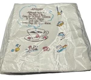 Vintage Contempo Gesichtstücher Servietten fünfzehn - Entschuldigung Haus Chaos - Bild 1 von 9