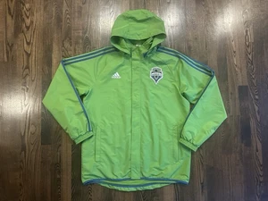 2013 Adidas Climaproof SEATTLE SOUNDERS FC Regenjacke mit Kapuze Größe Large XBOX - Bild 1 von 8
