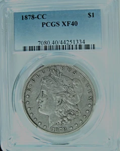 1878-CC MORGAN SILBER-DOLLAR ~ PCGS ZERTIFIZIERT XF40 ~ AUSGEZEICHNETE DETAILS PROBLEMLOS * - Bild 1 von 4