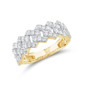 Anillo de diamantes de oro amarillo de 10 quilates de 1,13 quilates para hombre - Imagen 1 de 5