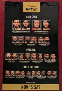 UFC 322 - Madison Square Garden "MSG" 11/15/25 New York Original Fight Card -MMA - Picture 1 of 2