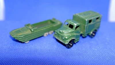 Matchbox X 2,   MB 66a, DUKW, MW,    MB 68a, Austin Radio truck, BPW,  unboxed - Image 1 of 4