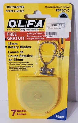 Olfa 45mm Rotary Cutter Blades RB45-7 Tungsten Carbide Tool Steel 7 Blades - NEW - Image 1 of 2