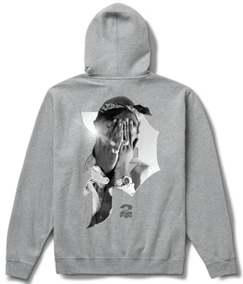 Толстовка с капюшоном примитивный скейтбординг "Brilliance" 2PAC выветренный серый размер маленький новый с Ярлыками - Изображение 1 из 4