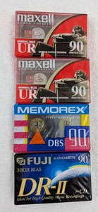 4 New Assorted Maxell Fuji Memorex Sealed Recording Tapes 90 minutes 2476 - Picture 1 of 6