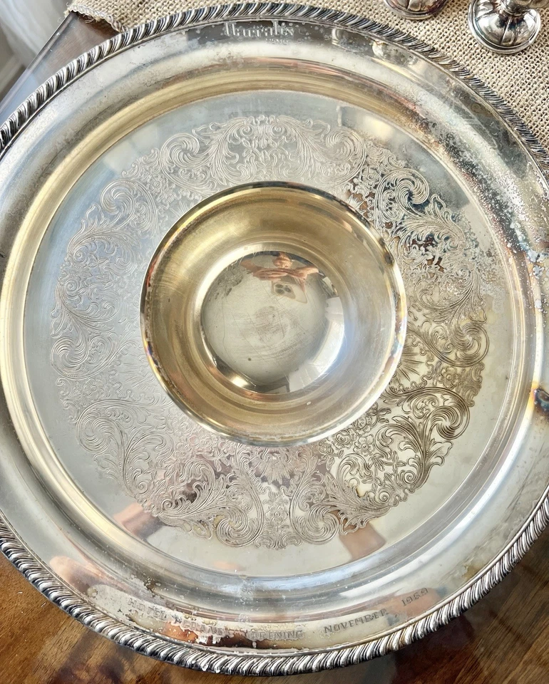 Plato de servir grabado Harrah's Hotel Casino 1969 gran apertura  Foto 1 de 1