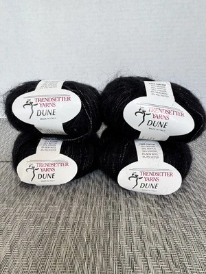 Hilo TRENDSETTER DUNE ~ Color #116-Negro y Plata ~ 50g/87yds~Lote de 4 Foto 1 de 4