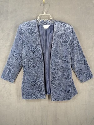 Blazer floral TanJay chaqueta para fumar caprichoso noche aterciopelado 100 % algodón 12 Foto 1 de 4