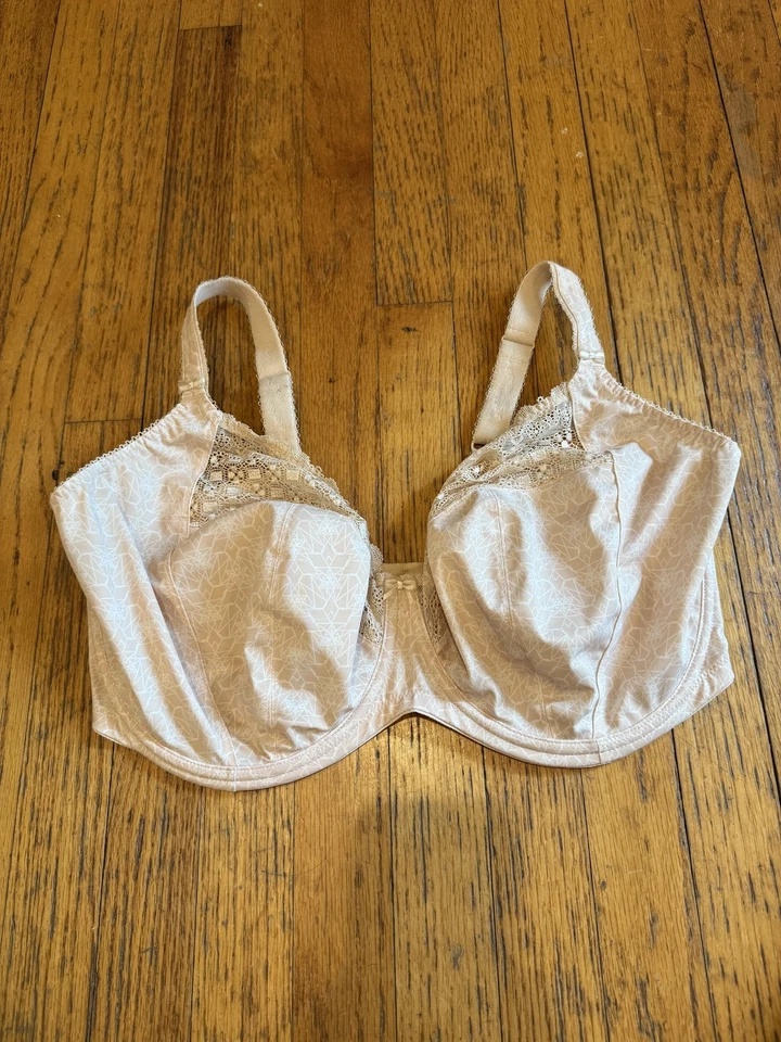 Elomi Kim Bra Womens 38J Beige Cafe Au Lait Underwire Unlined Lace EL4340CAL - Image 1 of 4