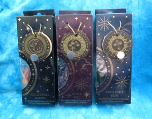 Set 3 Boxes Sun & Moon Gothic Witchy Incense Cone & Mango Wood Holder Gift Sets - Picture 1 of 8