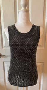 LNA Clothing Sparkle Tank Top Medium Schwarz Silber Glitzer Ärmellos Gr. M - Bild 1 von 8