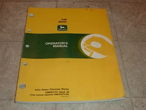 JOHN DEERE 348 BALER 1988 OPERATOR'S MANUAL Farm Equipmen - Bild 1 von 1