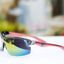 New Outdoor Sport Sunglasses Biker Red Wrap Shield Mirror UV 400 Shades Mens