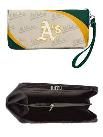 Oakland Authletics MLB Curve Zip Organizer Ladies Wallet Cover