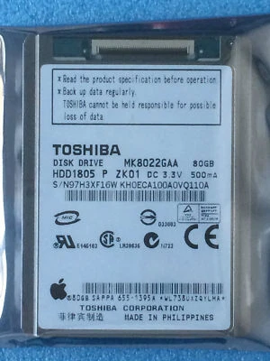 NEW1.8" MK8022GAA HDD1805 5MM ZIF Hard Disk Drive 80gb For iPod Classic 6TH gen - Image 1 of 4