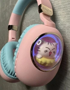 Qearfun pink 3D CAT HEADPHONES Bluetooth Over Ear Wireless 7 Color LED Light-Up - Picture 1 of 16