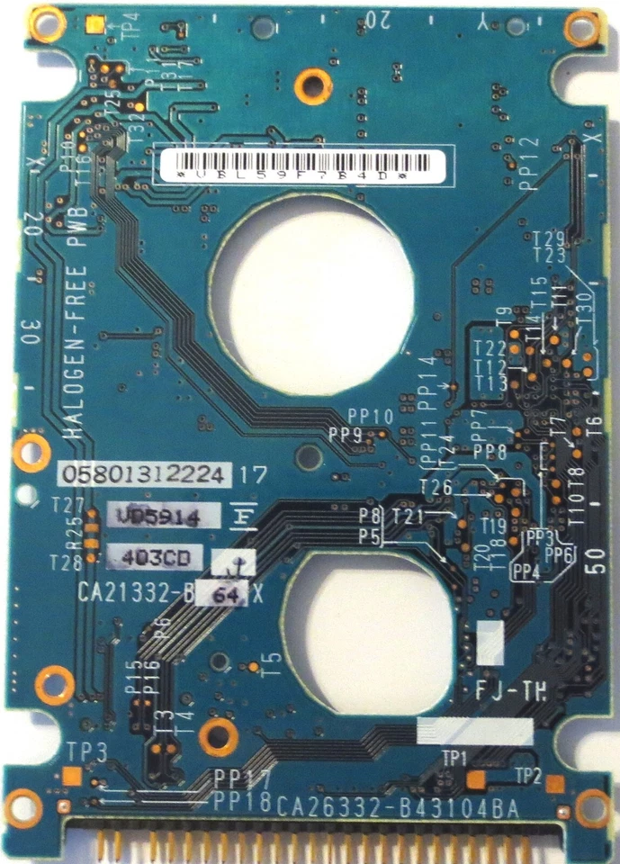 MHV2060AT PL CA06557-B39100TW 09DE6B-000000A0 (CA26332-B43104BA) 60gb IDE PCB - Image 1 of 1