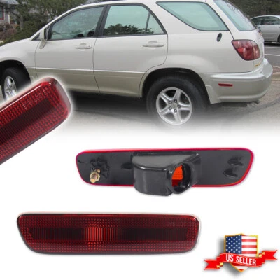 2X Red Lens Rear Bumper Side Marker Corner Lights For 1999-2003 Lexus RX300 - Image 1 of 4