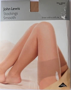 Calze John Lewis piccole e medie vintage 10 denari morbide lisce nude - Foto 1 di 2
