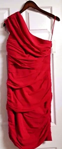 Ladies NWT BADGLEY MISCHKA one shoulder ruched cocktail dress size 6 - Picture 1 of 4