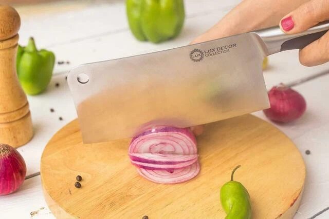 Lux Decor Collection 5823717621 7 inch Stainless Steel Meat Cleaver Butcher Knife