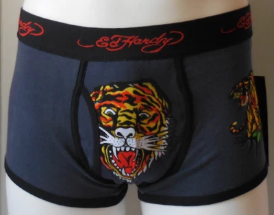 Calzoncillos Ed Hardy True Tattoo Tiger Vintage Algodón Elástico Hombres Negros Pequeños Foto 1 de 4