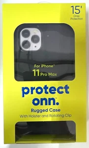 iPhone 11 Pro Max Protect Onn Rugged Case mit Holster & Drehclip Schwarz - Bild 1 von 8