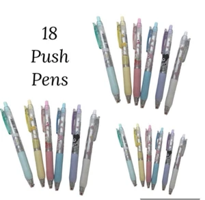 18 Push Pens Hello Kitty Kuromi Twin Stars Set f4 - Picture 1 of 5