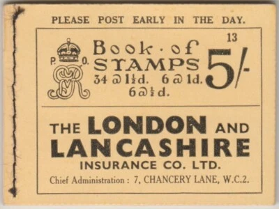 GEORGE V BB37 ED 13 'SKELETON' BOOKLET  VERY FINE. NO STAMPS - Image 1 of 2