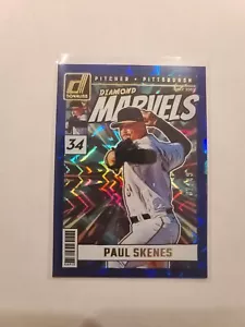 2024 Donruss Diamond Marvels Paul Skenes RC Blue Xplosion Parallel 7/49 Pirates - Picture 1 of 2