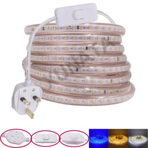 220V LED Strip Lights UK Plug Under Commercial Cupboard Light Warm White Blue - Picture 1 of 15
